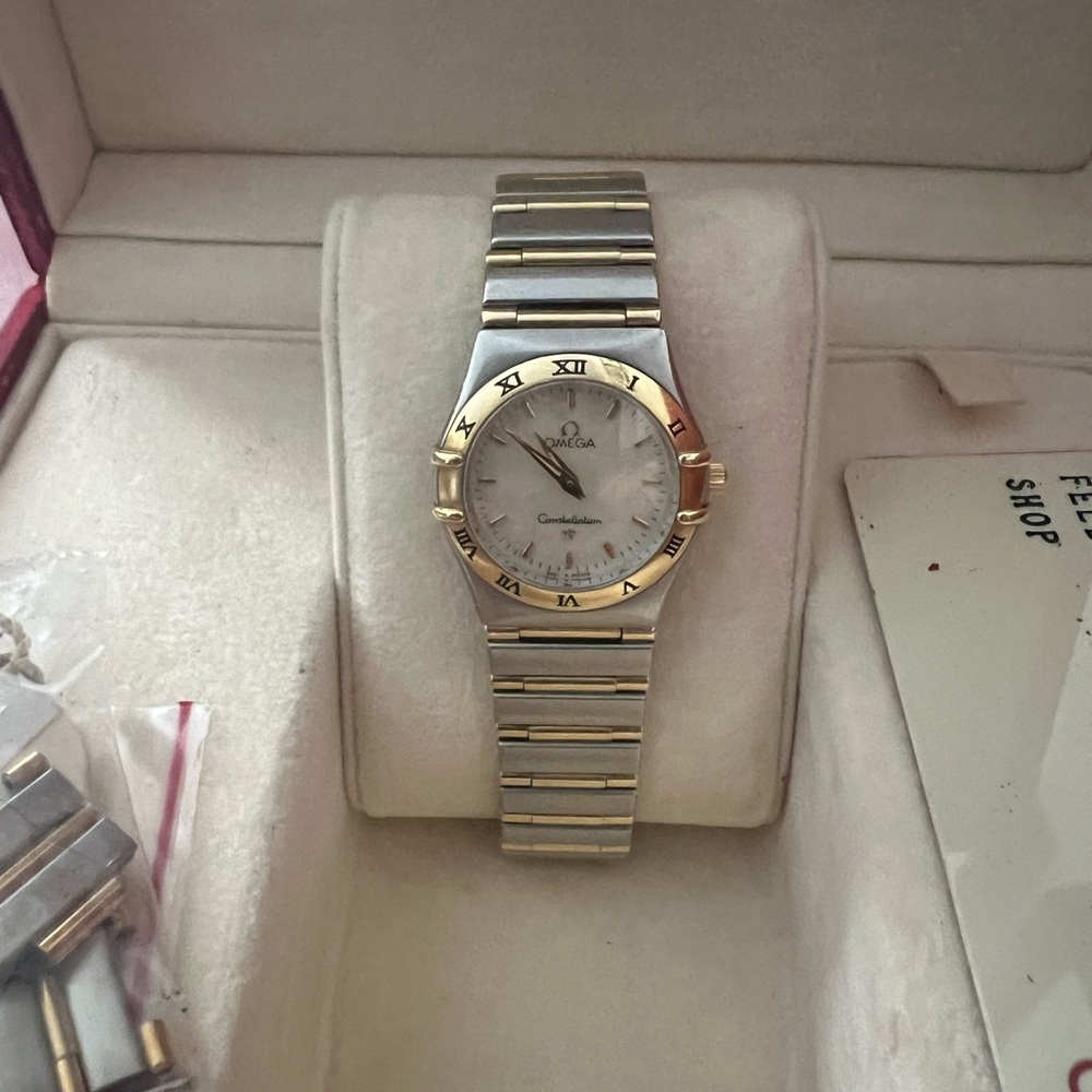 Ladies Omega Constellation Stainless Steel and 18k yellow Gold Watch